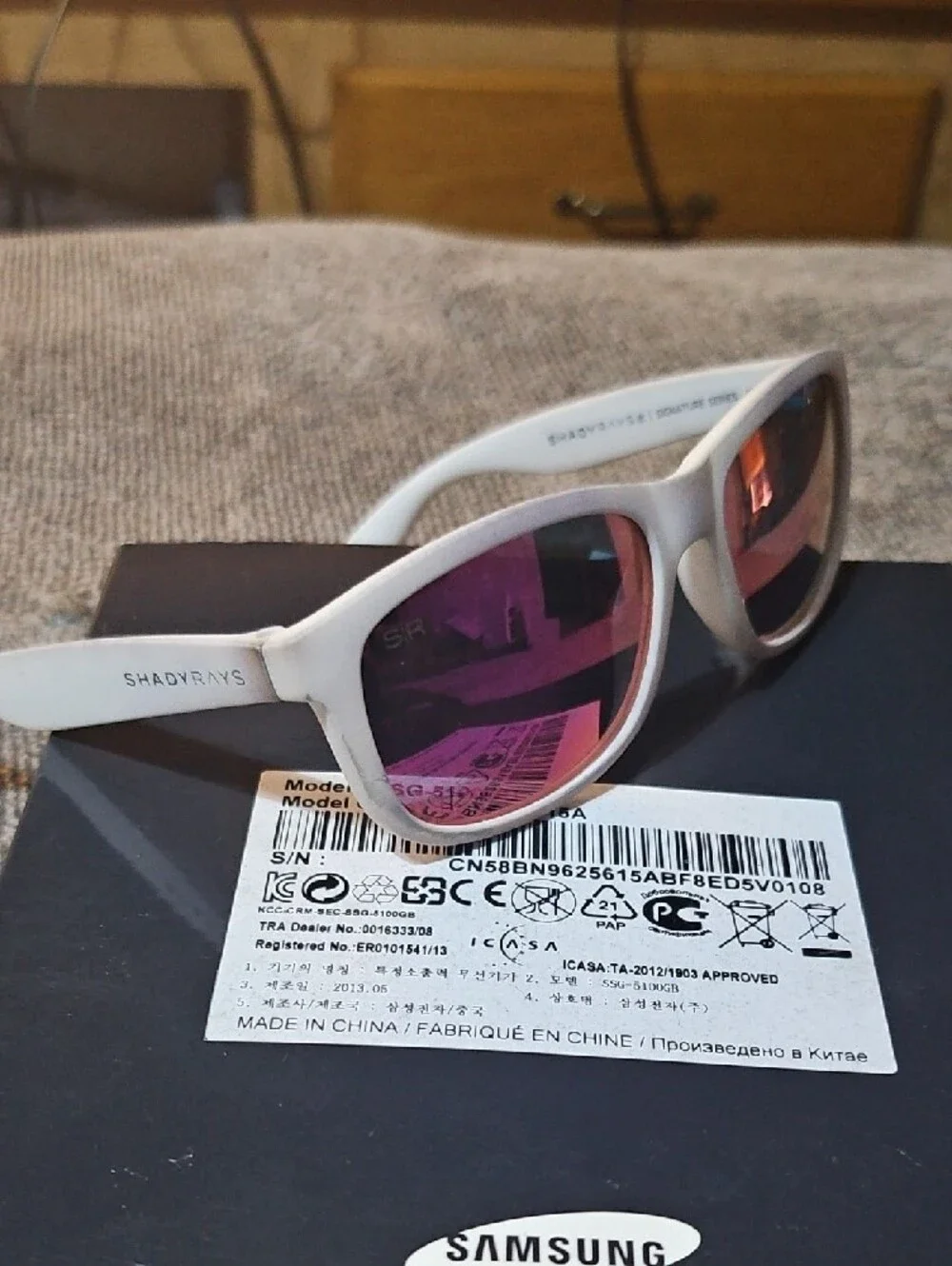 Kids Shady Rays White Sunglasses with Pink Mirrored Lenses